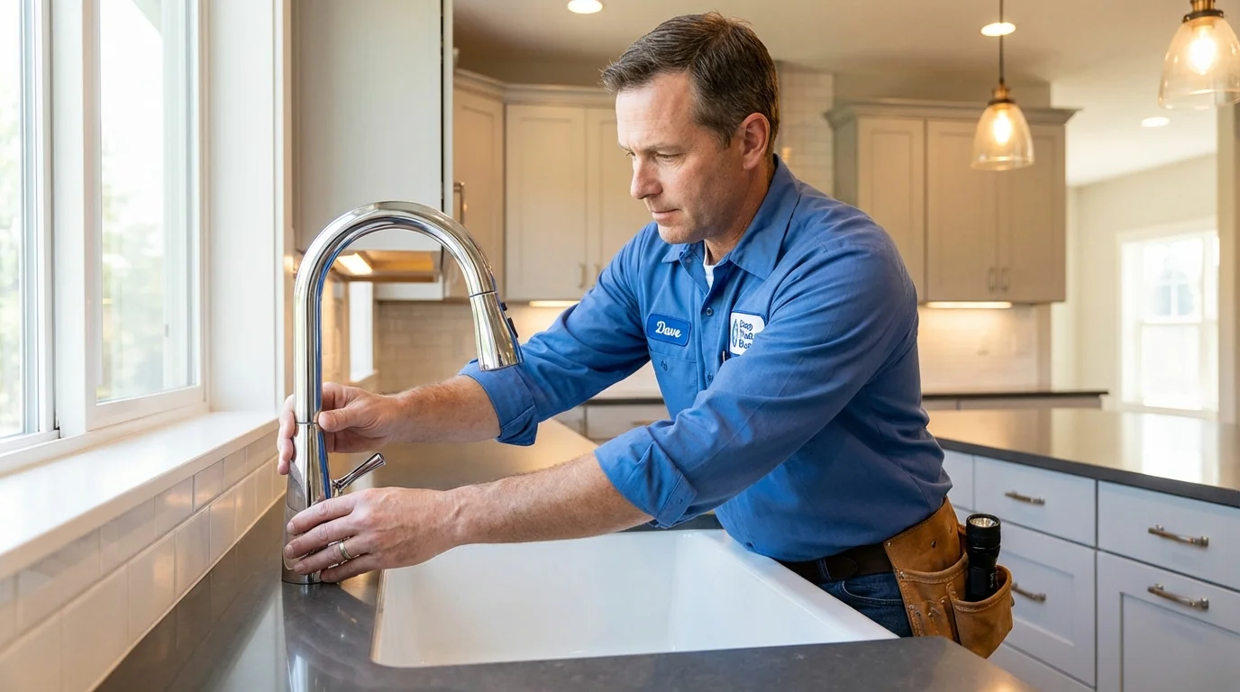 Kitchen faucet installation by Johns Plumbing LLC in Selma